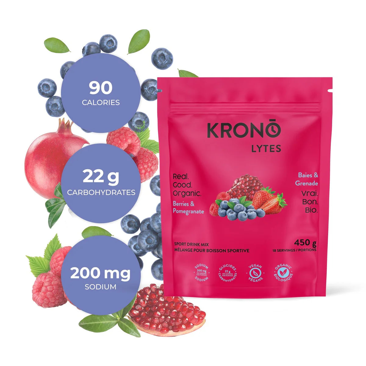 KRONO ÉLECTROLYTES SPORT DRINK MIX (450G)