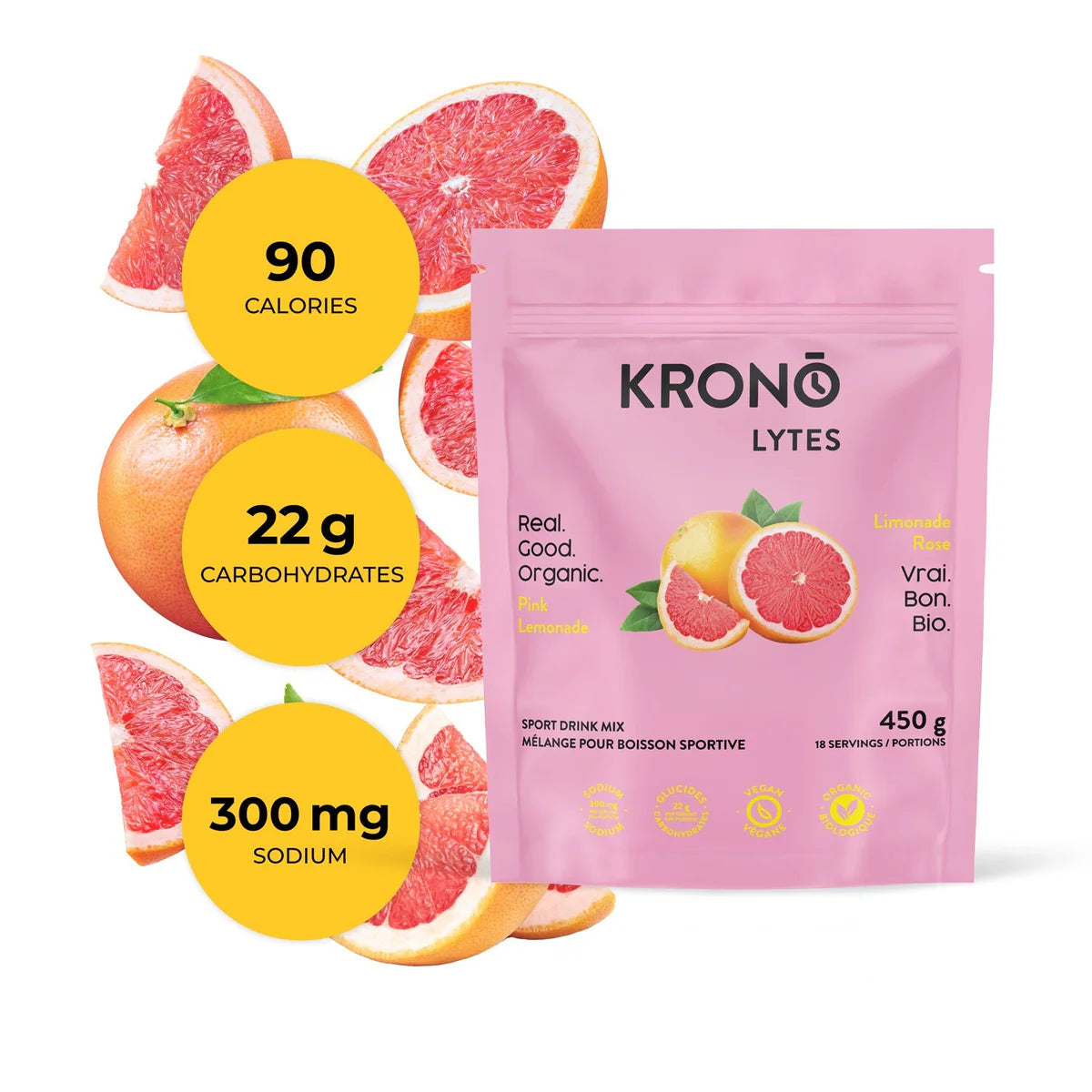 KRONO ÉLECTROLYTES SPORT DRINK MIX (450G)