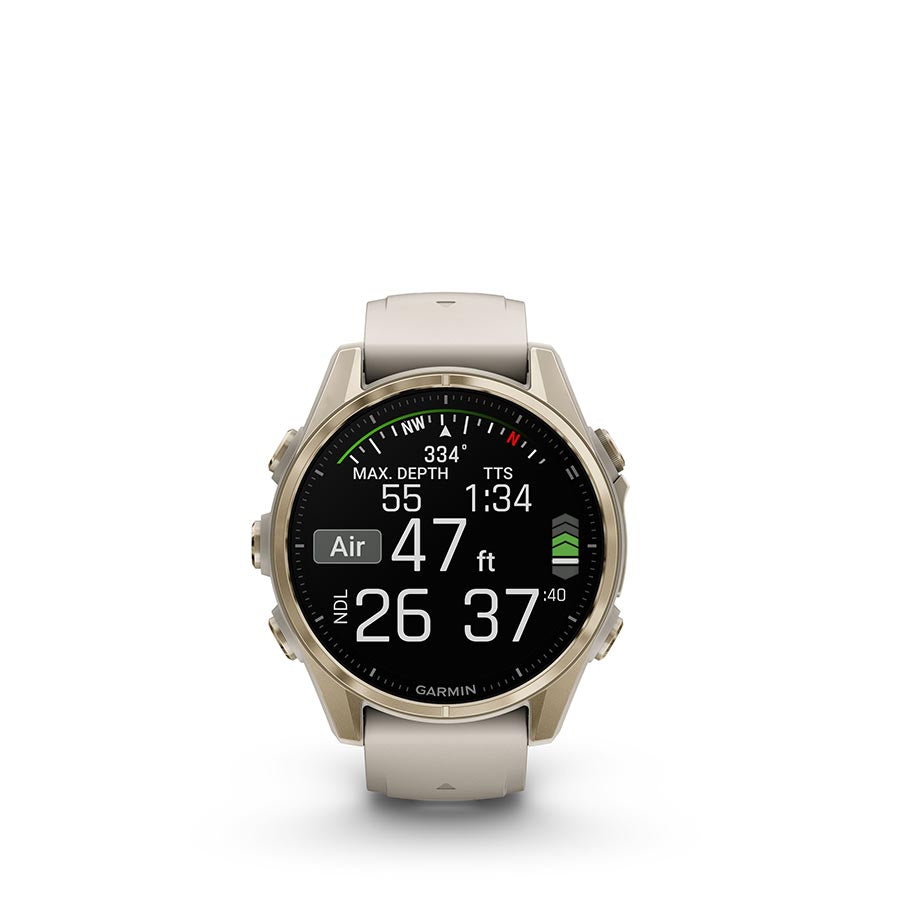 Garmin fenix 8 AMOLED Sapphire 43mm, Or, vue 12