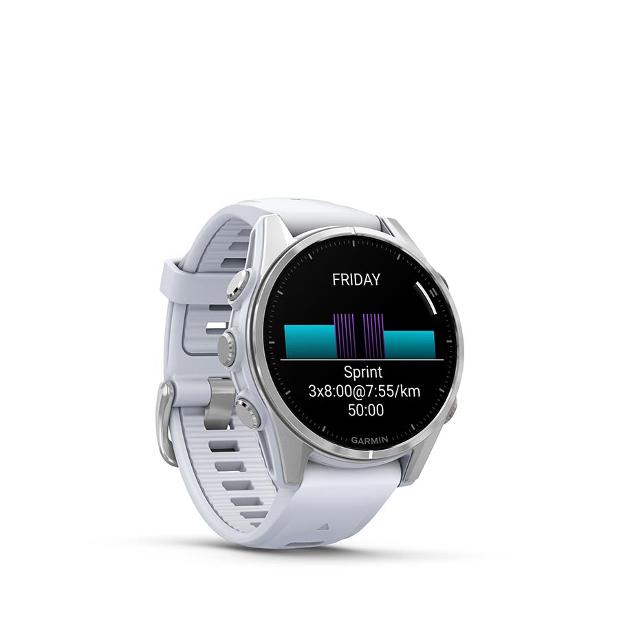 Garmin fenix 8 AMOLED 43mm, Argent, vue 3