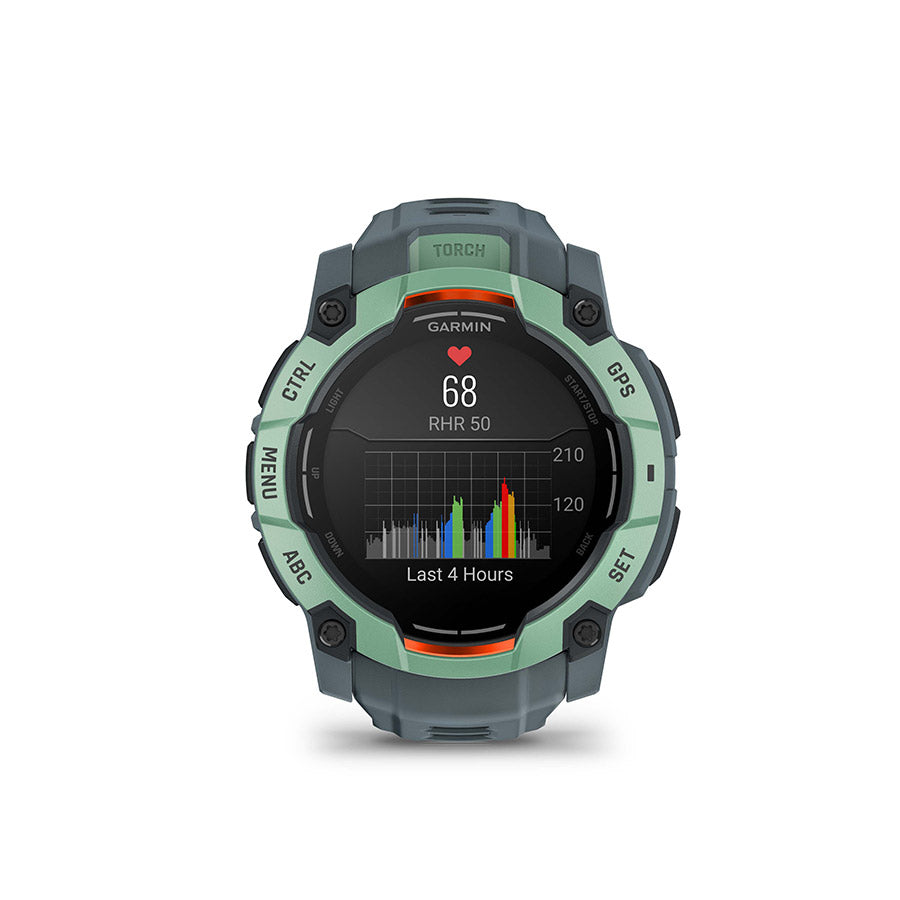 Garmin Instinct 3 50mm AMOLED, Neo Tropic, vue 7