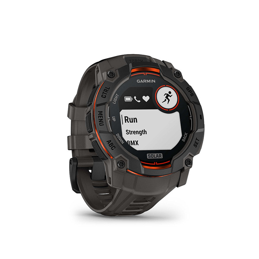 Garmin Instinct 3 50mm Solar, Noir, vue 3