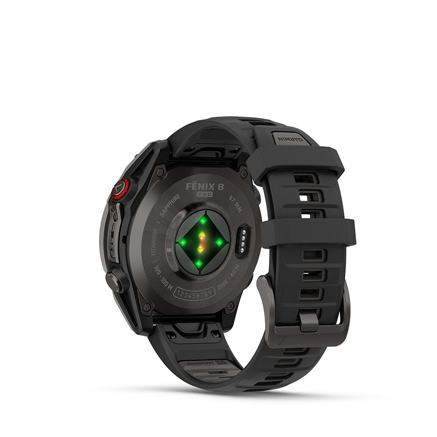 Garmin fenix 8 Pro 47mm AMOLED Sapphire, Noir et gris Pebble, vue 4