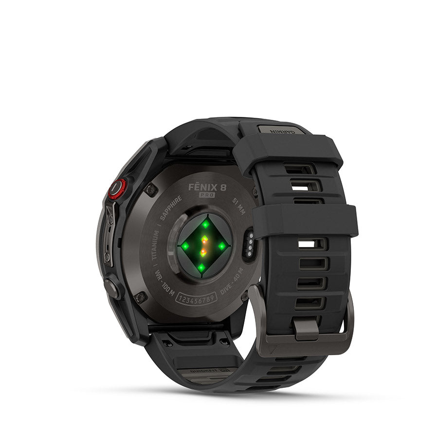 Garmin fenix 8 Pro 51mm AMOLED Sapphire, Noir et gris Pebble, vue 4