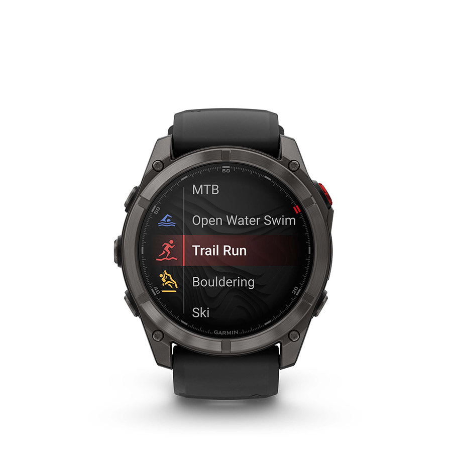 Garmin fenix 8 Pro 51mm AMOLED Sapphire, Noir et gris Pebble, vue 8