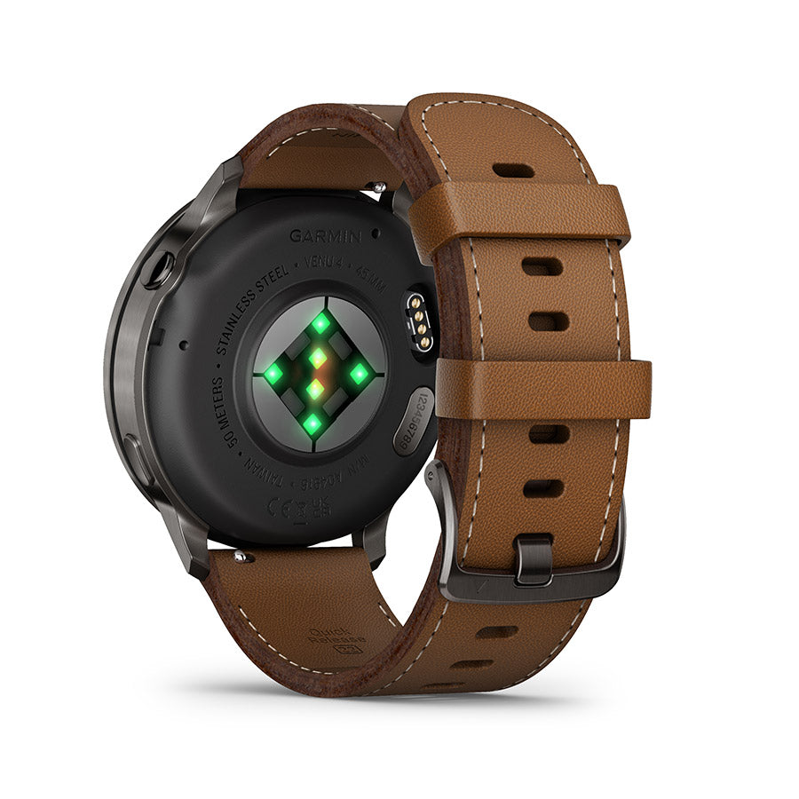 Garmin Venu 4 45mm, Ardoise et cuir brun, vue 7