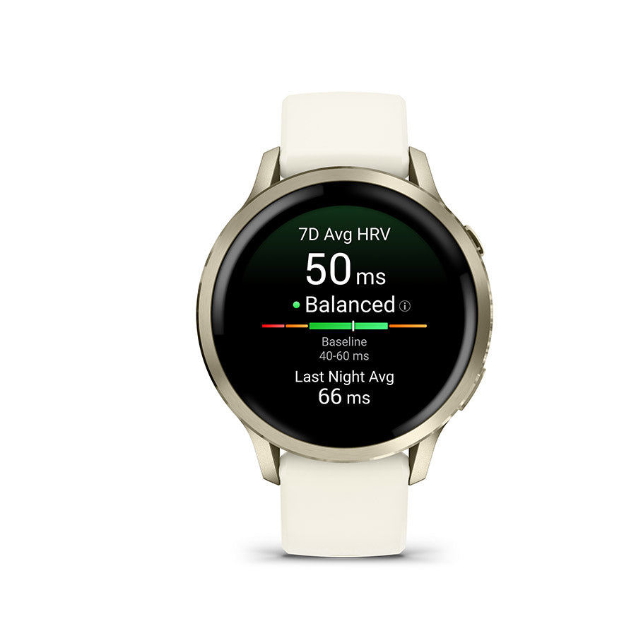 Garmin Venu 4 41mm, Lunar Gold et Bone, vue 2