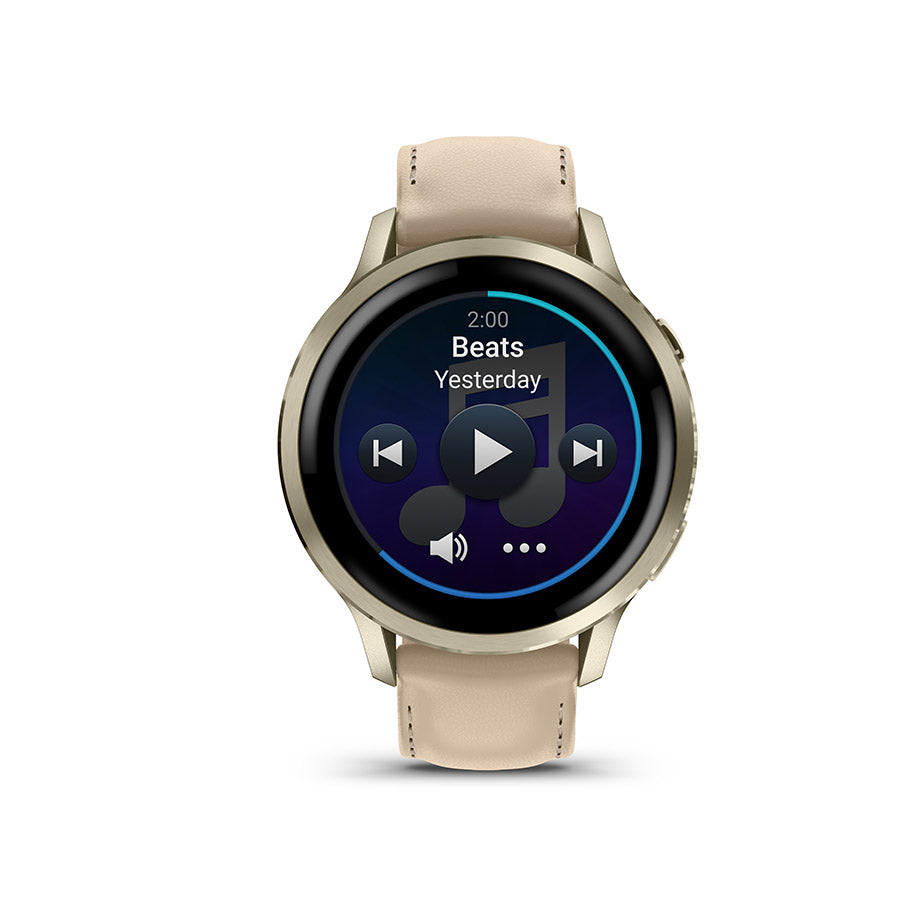 Garmin Venu 4 41mm, Lunar Gold et cuir Light Sand, vue 4