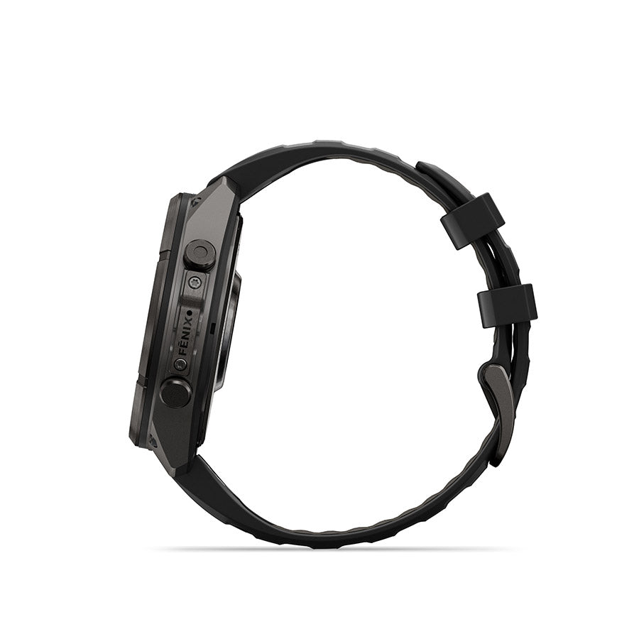 Garmin fenix 9 Pro 47 mm, Noir / bracelet en silicone noir et gris galet, vue 4