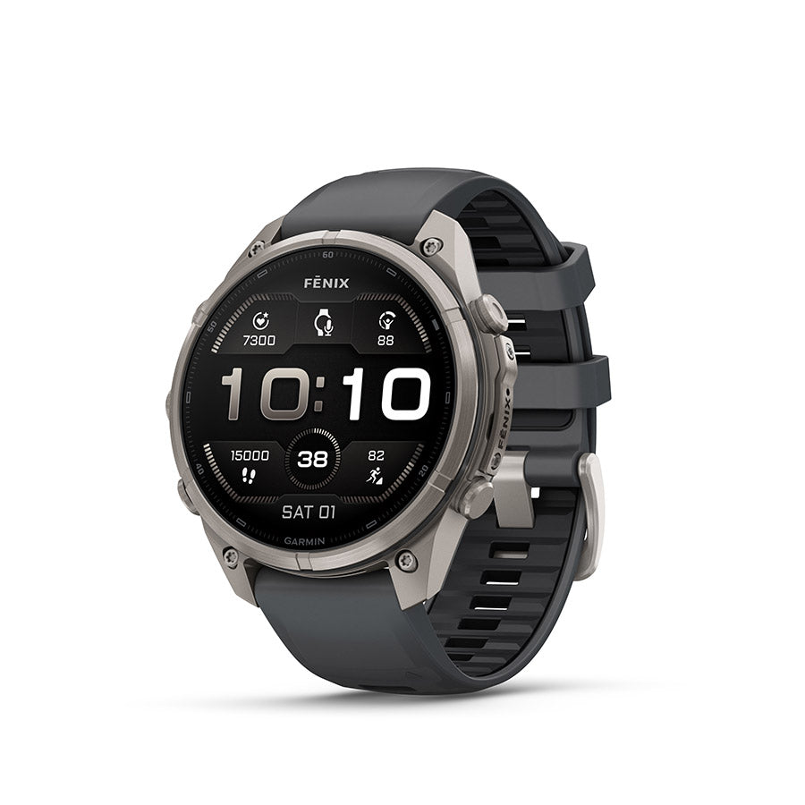 Garmin fenix 9 Pro 47 mm, Titane / bracelet en silicone graphite et noir, vue 1