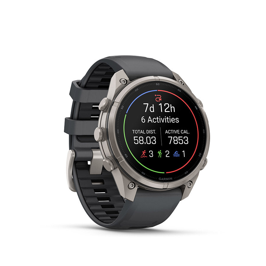 Garmin fenix 9 Pro 47 mm, Titane / bracelet en silicone graphite et noir, vue 2