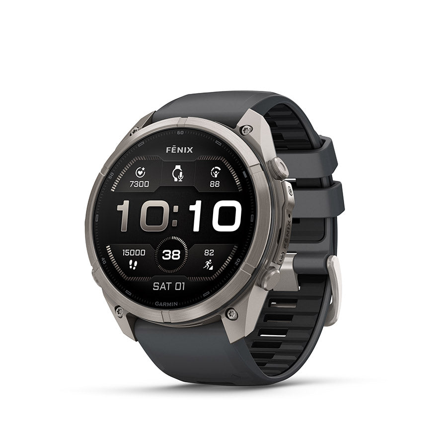 Garmin fenix 9 Pro 51 mm, Titane / bracelet en silicone graphite et noir, vue 1