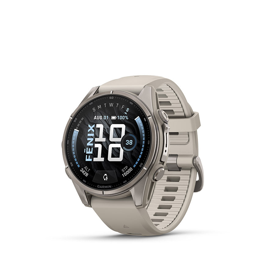 Garmin fenix 9 43 mm, Titane / bracelet en silicone gris brume, vue 1