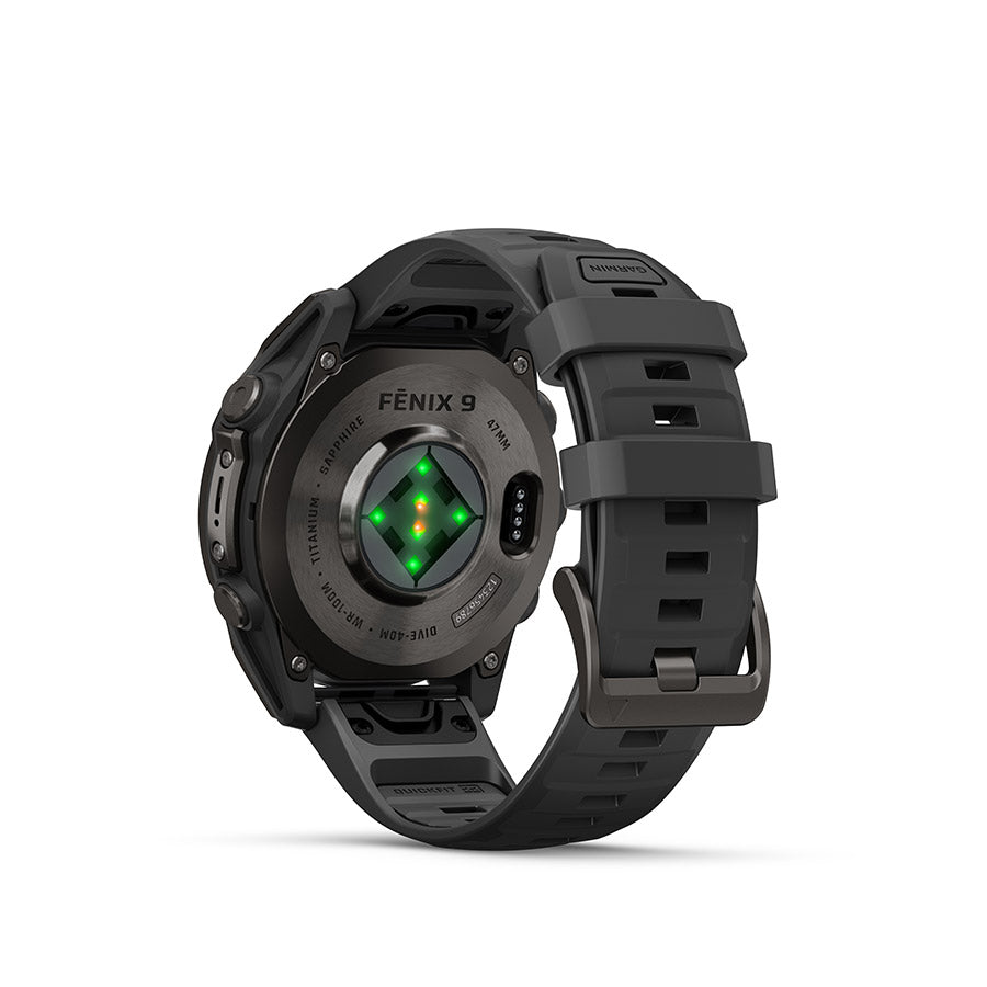 Garmin fenix 9 47 mm, Noir / bracelet en silicone noir, vue 3