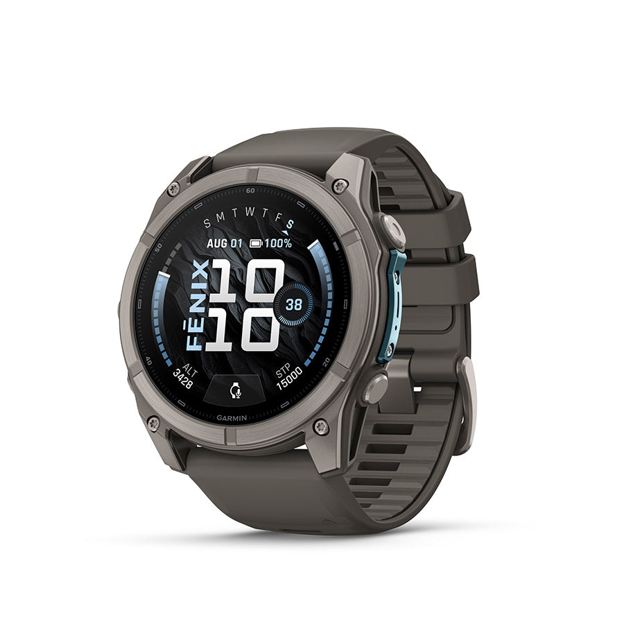 Garmin fenix 9 51 mm, Titane / bracelet en silicone gris galet, vue 1
