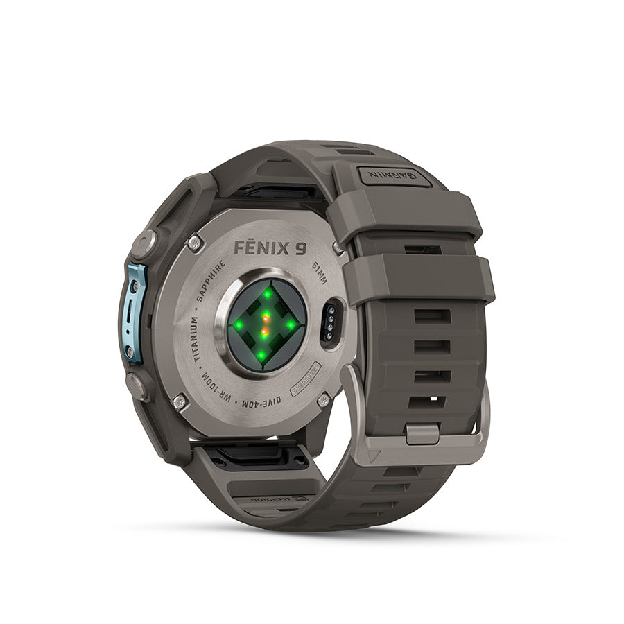 Garmin fenix 9 51 mm, Titane / bracelet en silicone gris galet, vue 3