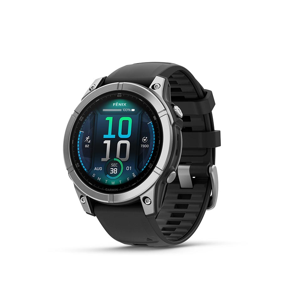 Garmin fenix E AMOLED 47mm, Acier inoxydable, vue 1