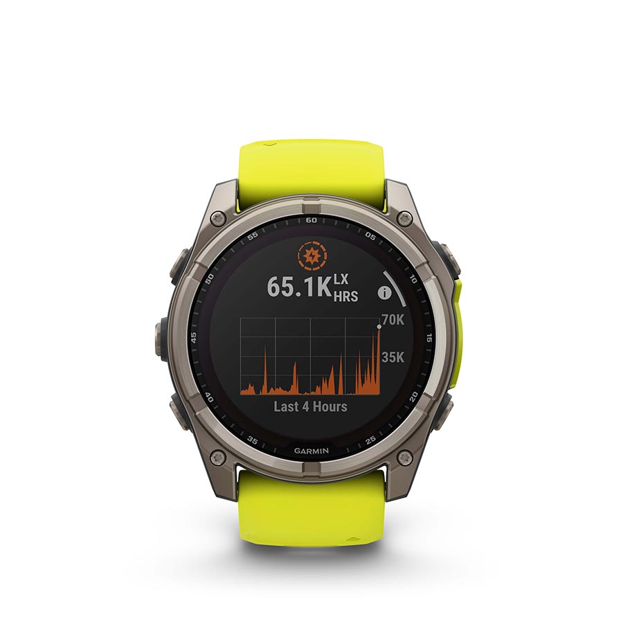 Garmin fenix 8 Solar Sapphire 51mm, Titane, vue 8