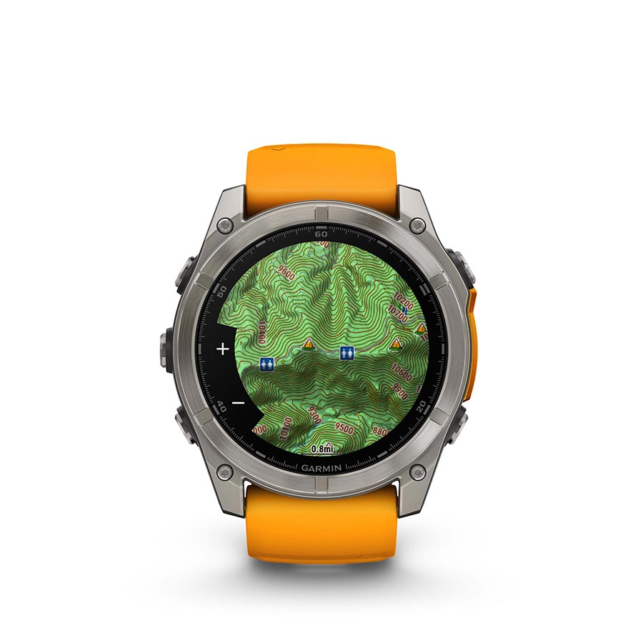 Garmin fenix 8 AMOLED Sapphire 51mm, Titane, vue 8