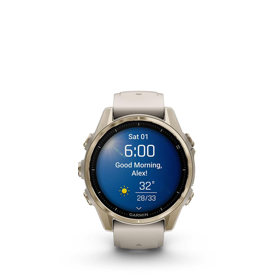 Garmin fenix 8 AMOLED Sapphire 43mm, Or, vue 8