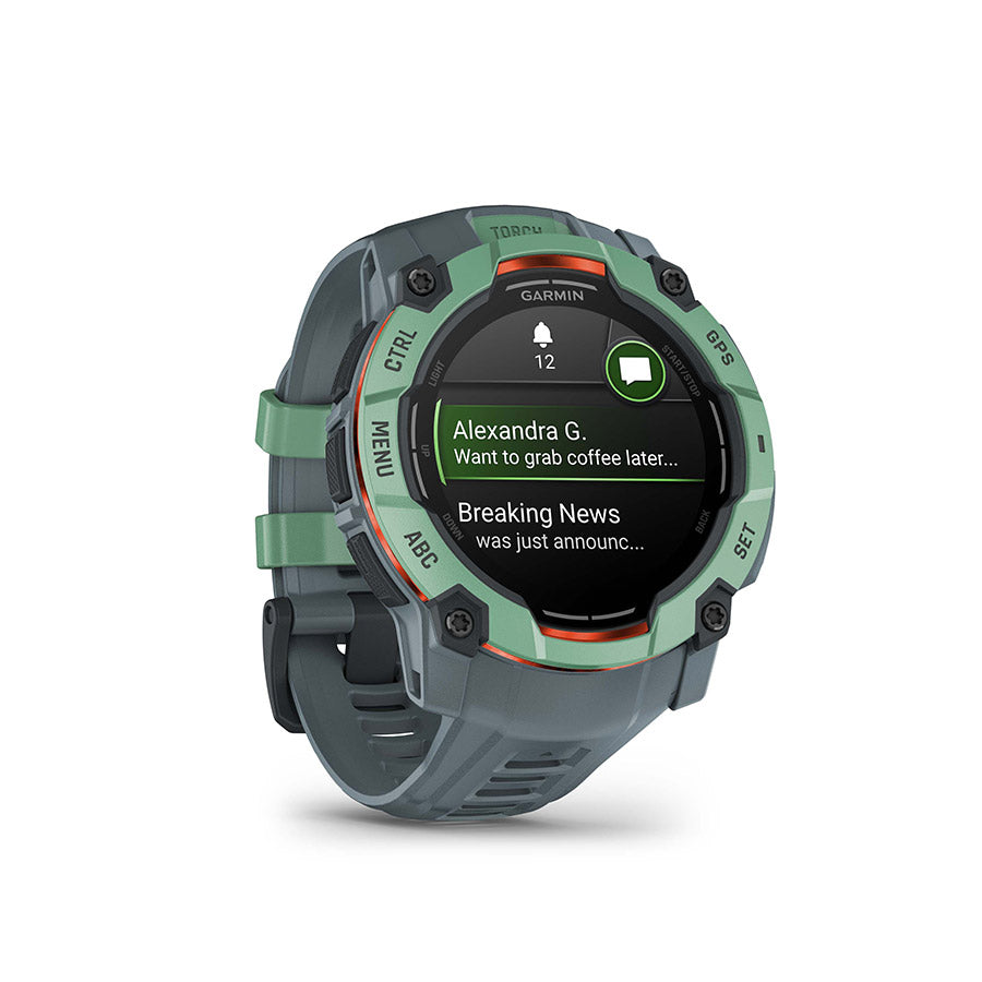 Garmin Instinct 3 50mm AMOLED, Neo Tropic, vue 3