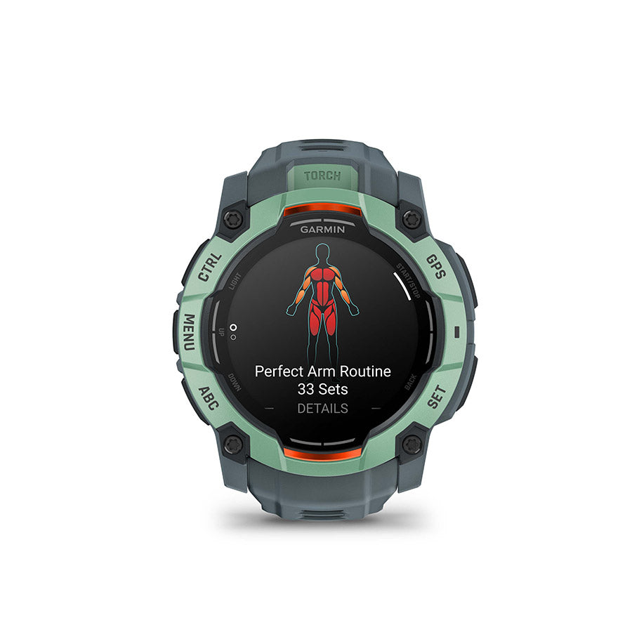 Garmin Instinct 3 50mm AMOLED, Neo Tropic, vue 4