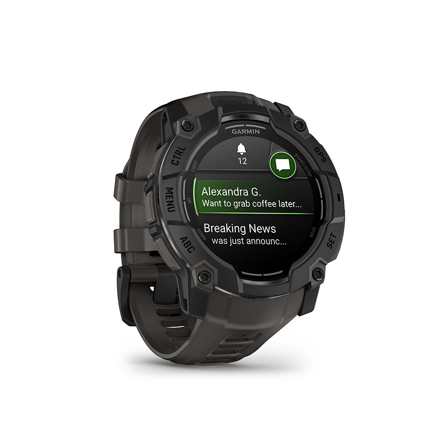 Garmin Instinct 3 50mm AMOLED, Noir, vue 3
