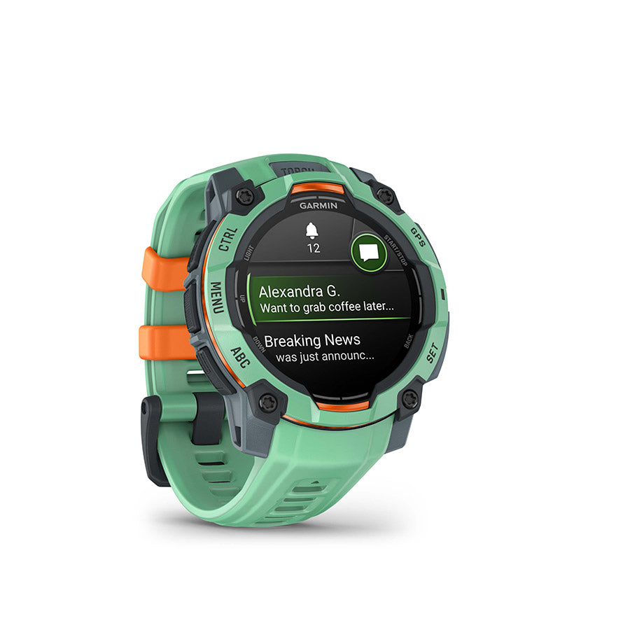 Garmin Instinct 3 45mm AMOLED, Neo Tropic, vue 3