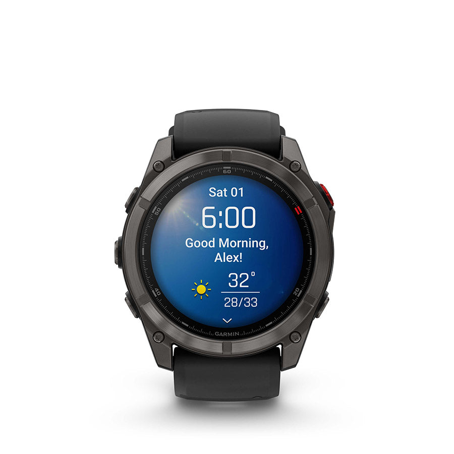 Garmin fenix 8 Pro 51mm AMOLED Sapphire, Noir et gris Pebble, vue 2