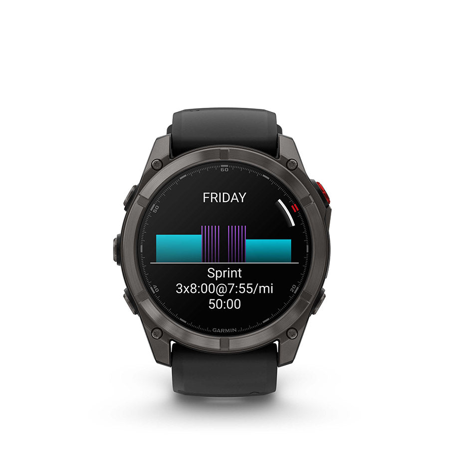 Garmin fenix 8 Pro 51mm AMOLED Sapphire, Noir et gris Pebble, vue 13