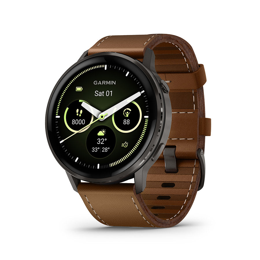 Garmin Venu 4 45mm, Ardoise et cuir brun, vue 1
