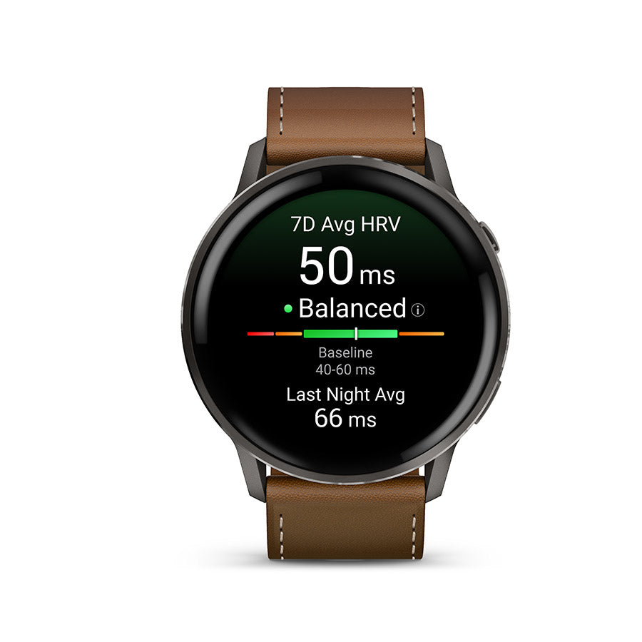 Garmin Venu 4 45mm, Ardoise et cuir brun, vue 2