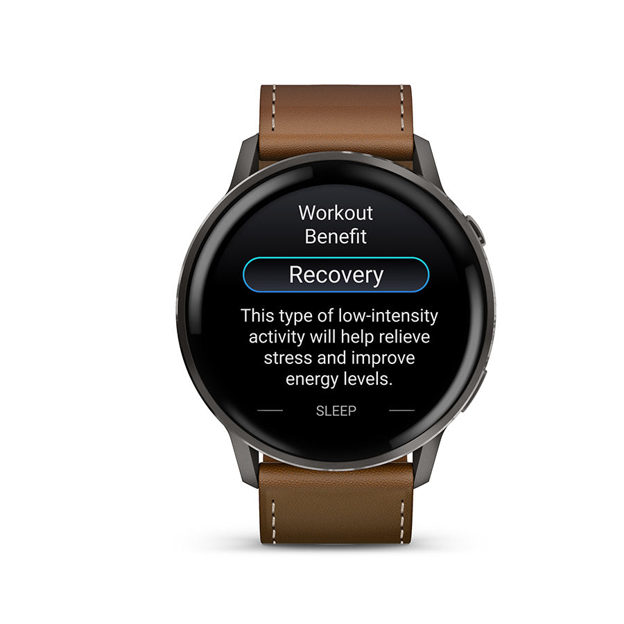 Garmin Venu 4 45mm, Ardoise et cuir brun, vue 6