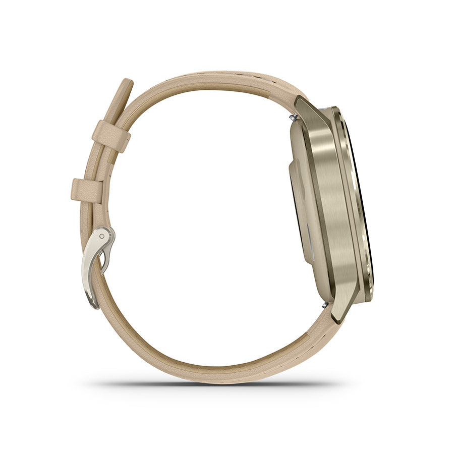 Garmin Venu 4 41mm, Lunar Gold et cuir Light Sand, vue 5
