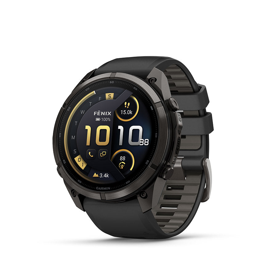 Garmin fenix 9 Pro inReach 51 mm, Noir / bracelet en silicone noir et gris galet, vue 1