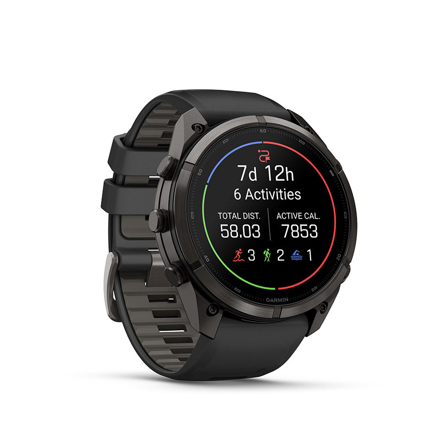 Garmin fenix 9 Pro inReach 51 mm, Noir / bracelet en silicone noir et gris galet, vue 2
