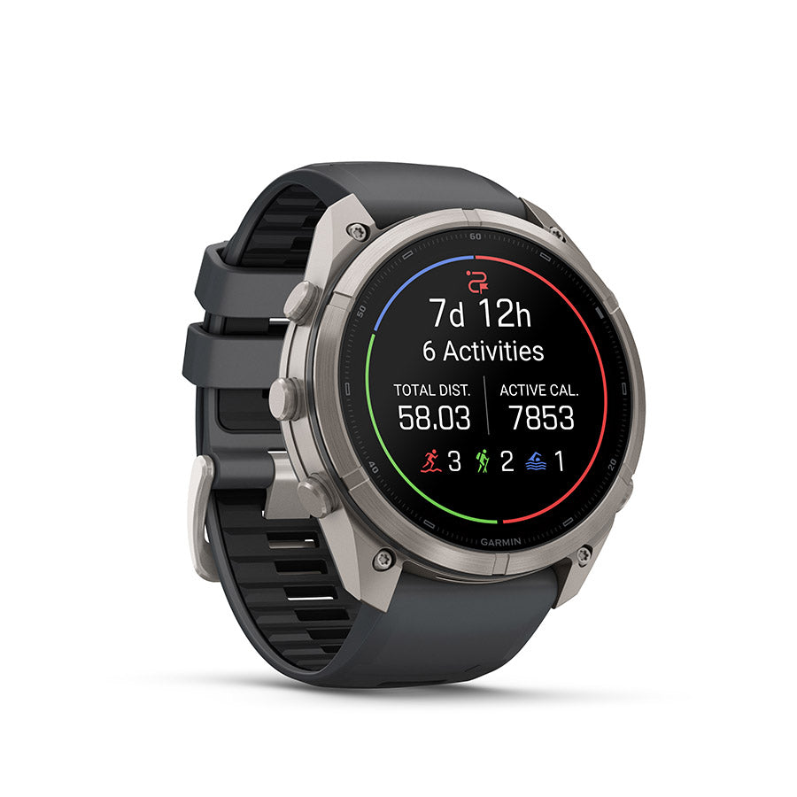 Garmin fenix 9 Pro inReach 51 mm, Titane / bracelet en silicone graphite et noir, vue 2