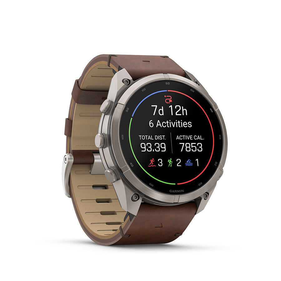 Garmin fenix 9 Pro inReach 51 mm, Titane / bracelet en cuir noyer, vue 2