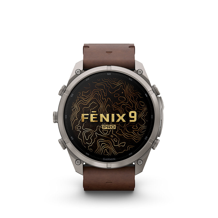Garmin fenix 9 Pro inReach 51 mm, Titane / bracelet en cuir noyer, vue 5