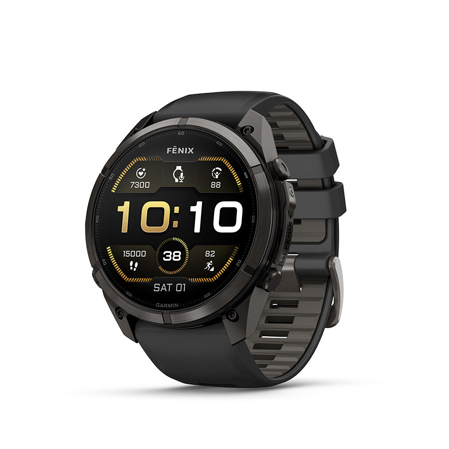 Garmin fenix 9 Pro 51 mm, Noir / bracelet en silicone noir et gris galet, vue 1