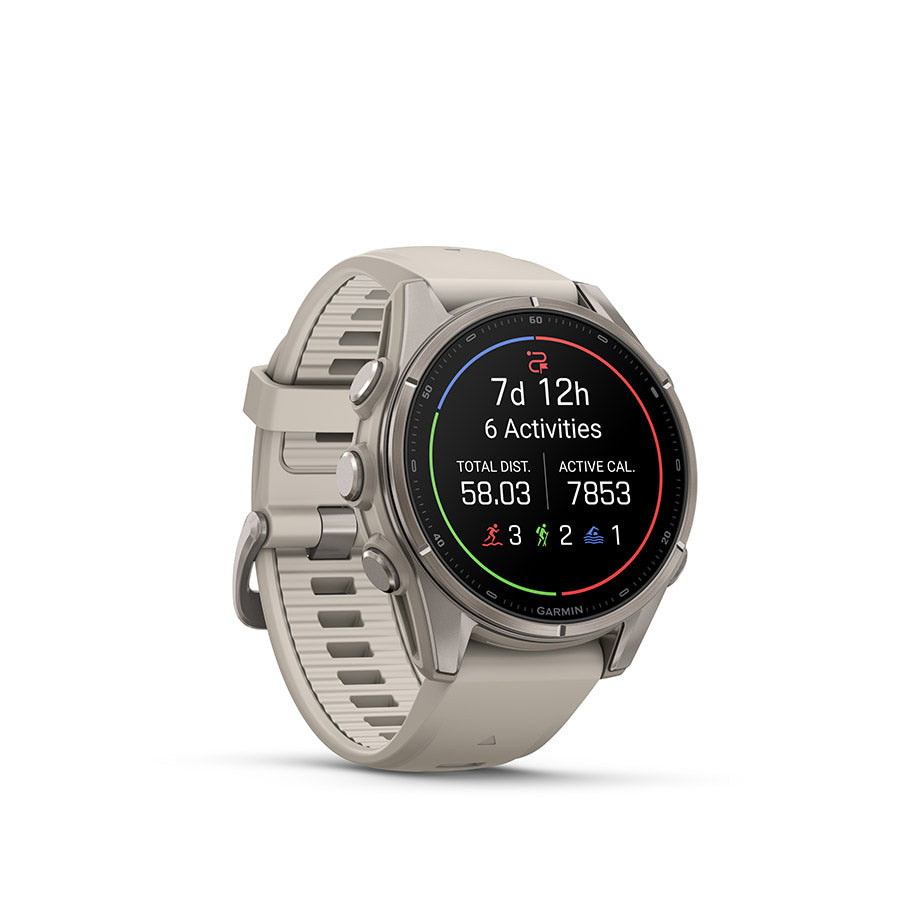 Garmin fenix 9 43 mm, Titane / bracelet en silicone gris brume, vue 2