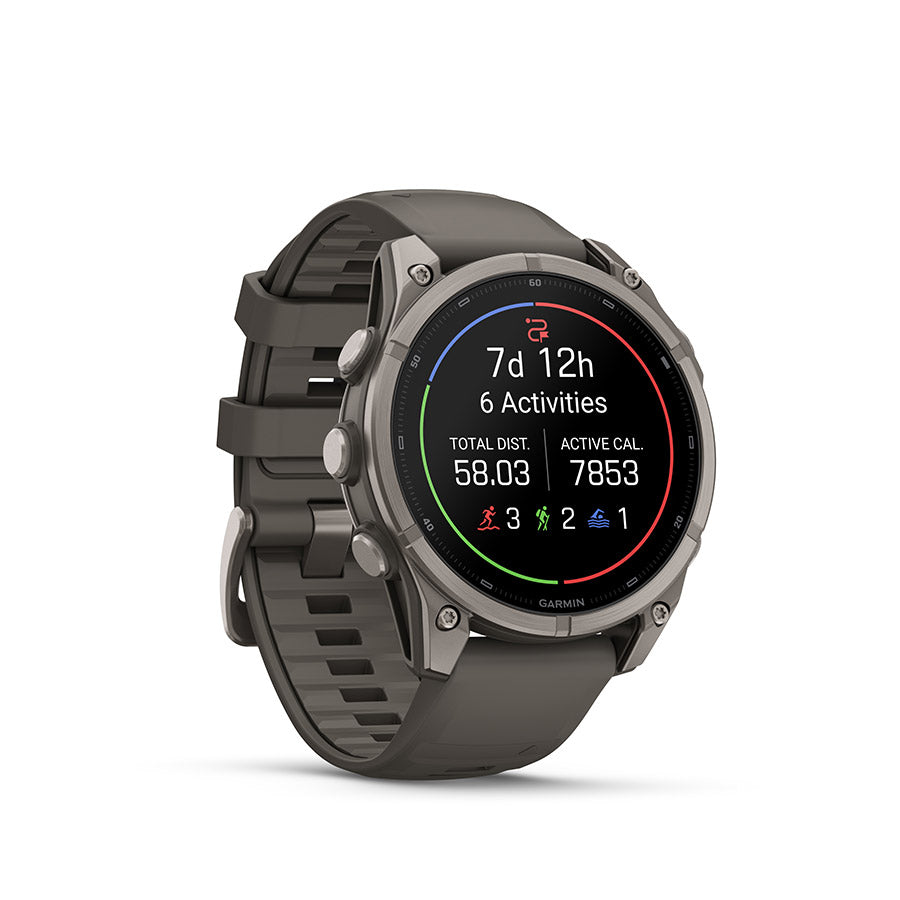 Garmin fenix 9 47 mm, Titane / bracelet en silicone gris galet, vue 2
