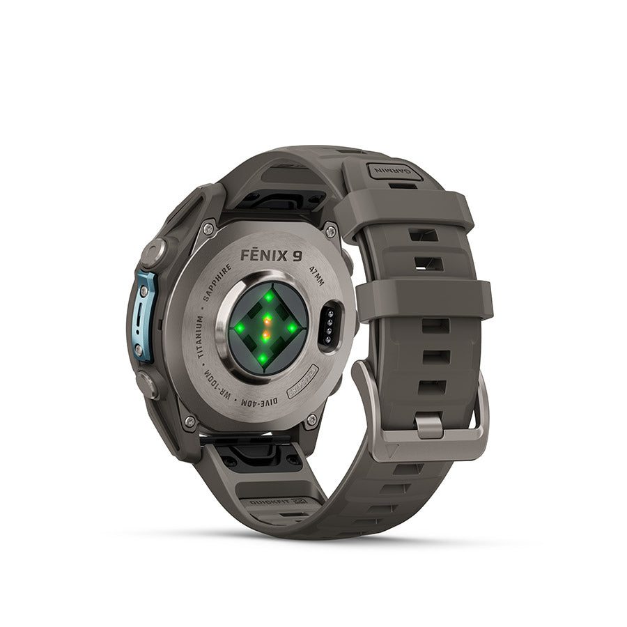 Garmin fenix 9 47 mm, Titane / bracelet en silicone gris galet, vue 3