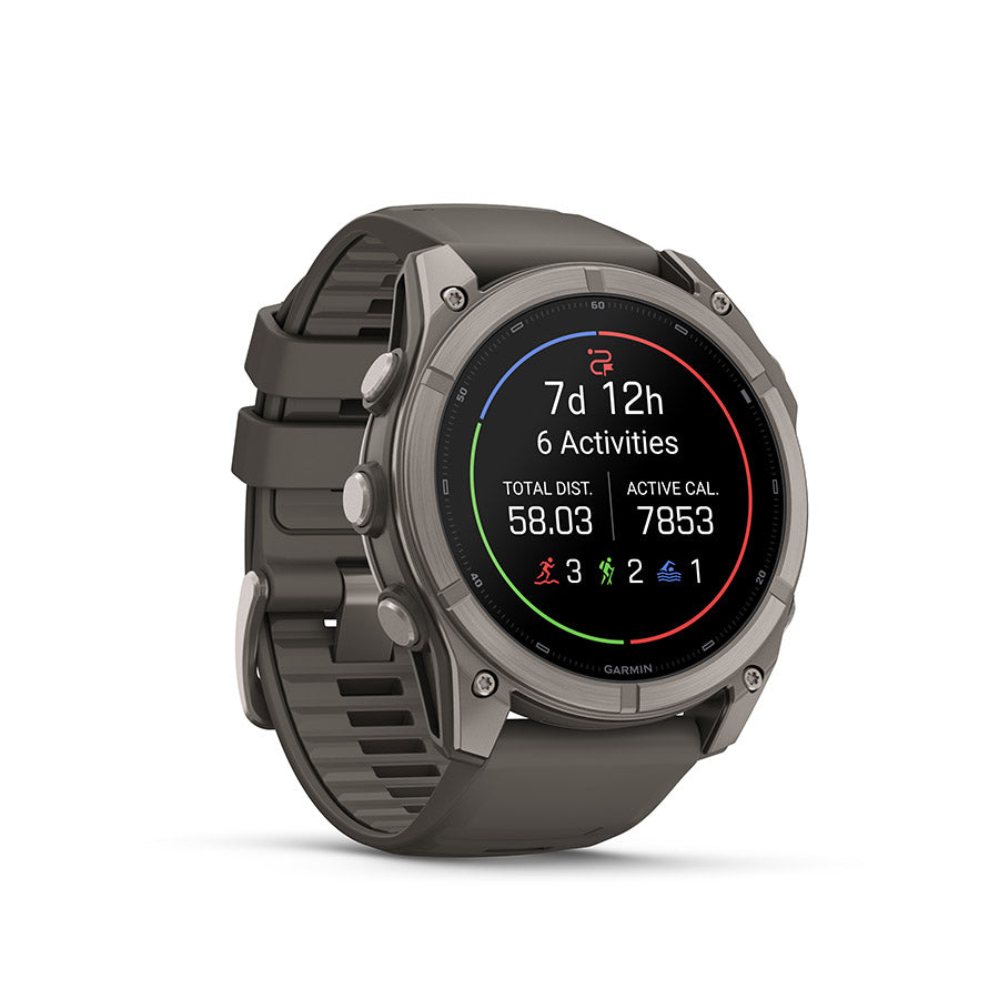 Garmin fenix 9 51 mm, Titane / bracelet en silicone gris galet, vue 2