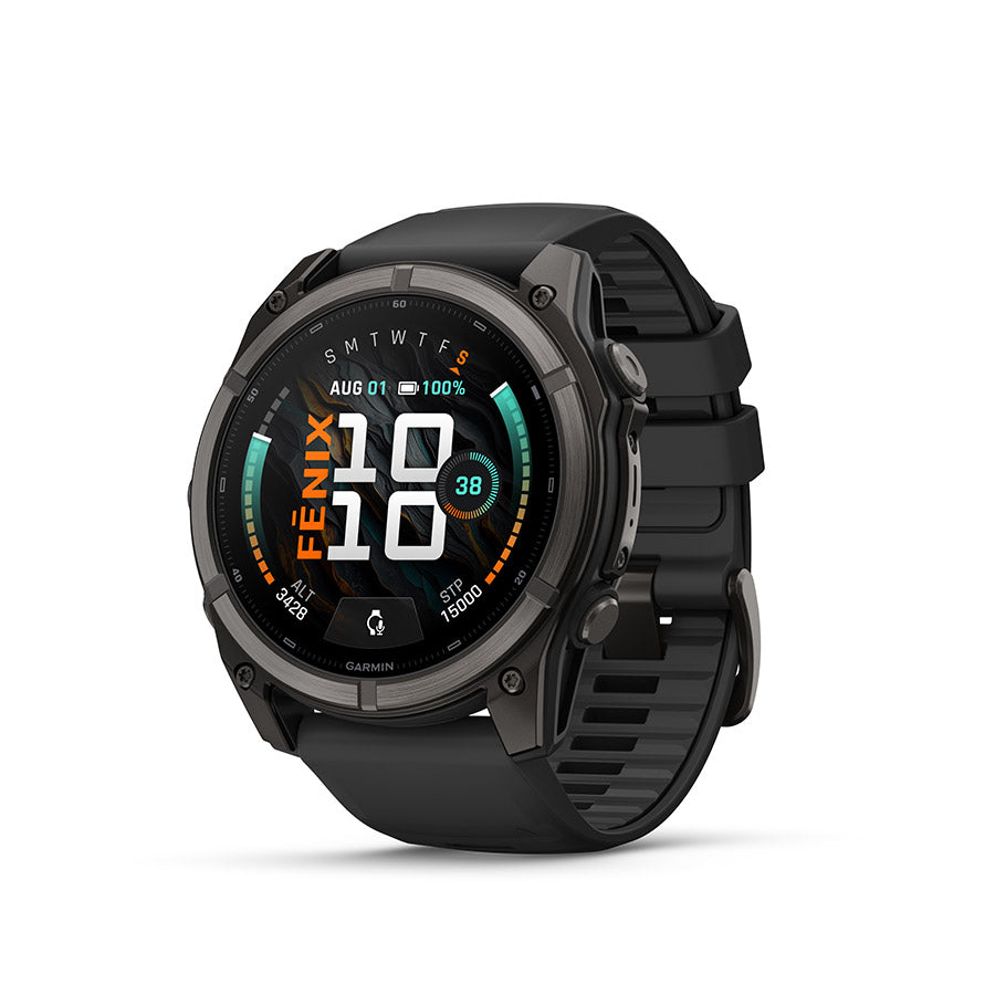 Garmin fenix 9 51 mm, Noir / bracelet en silicone noir, vue 1
