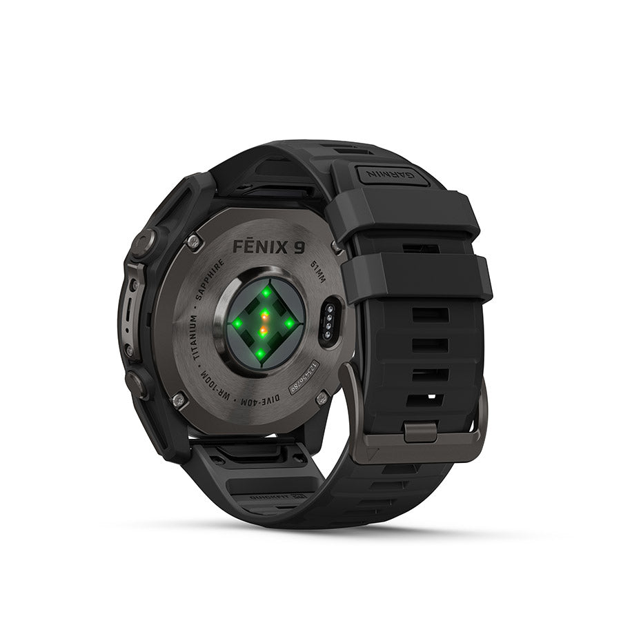 Garmin fenix 9 51 mm, Noir / bracelet en silicone noir, vue 3