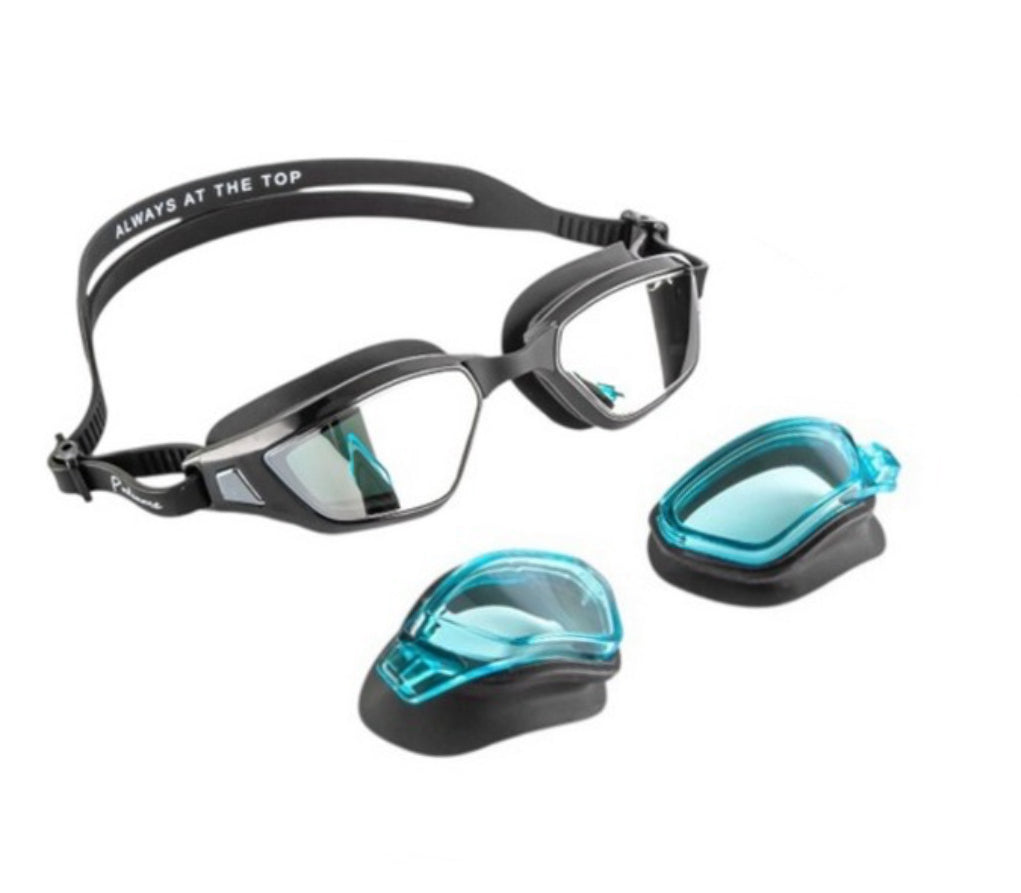 PODIUMZ HYDRO FLEX SWIM GOGGLES (LENTILLES DUO GRISES/BLEUES)