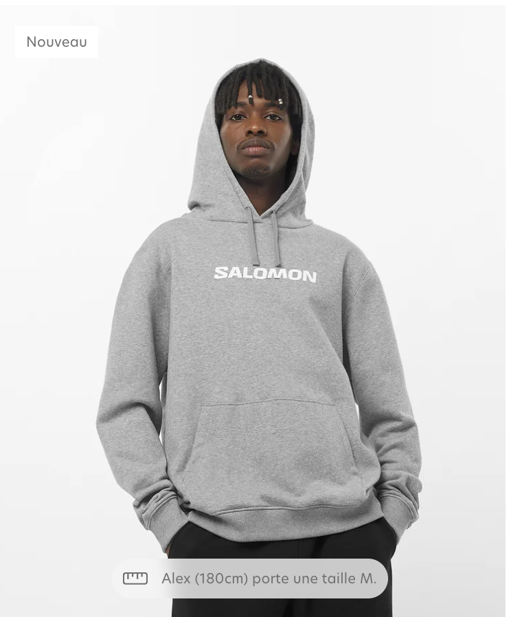 SALOMON LOGO PERFORMANCE HOODIE H/M